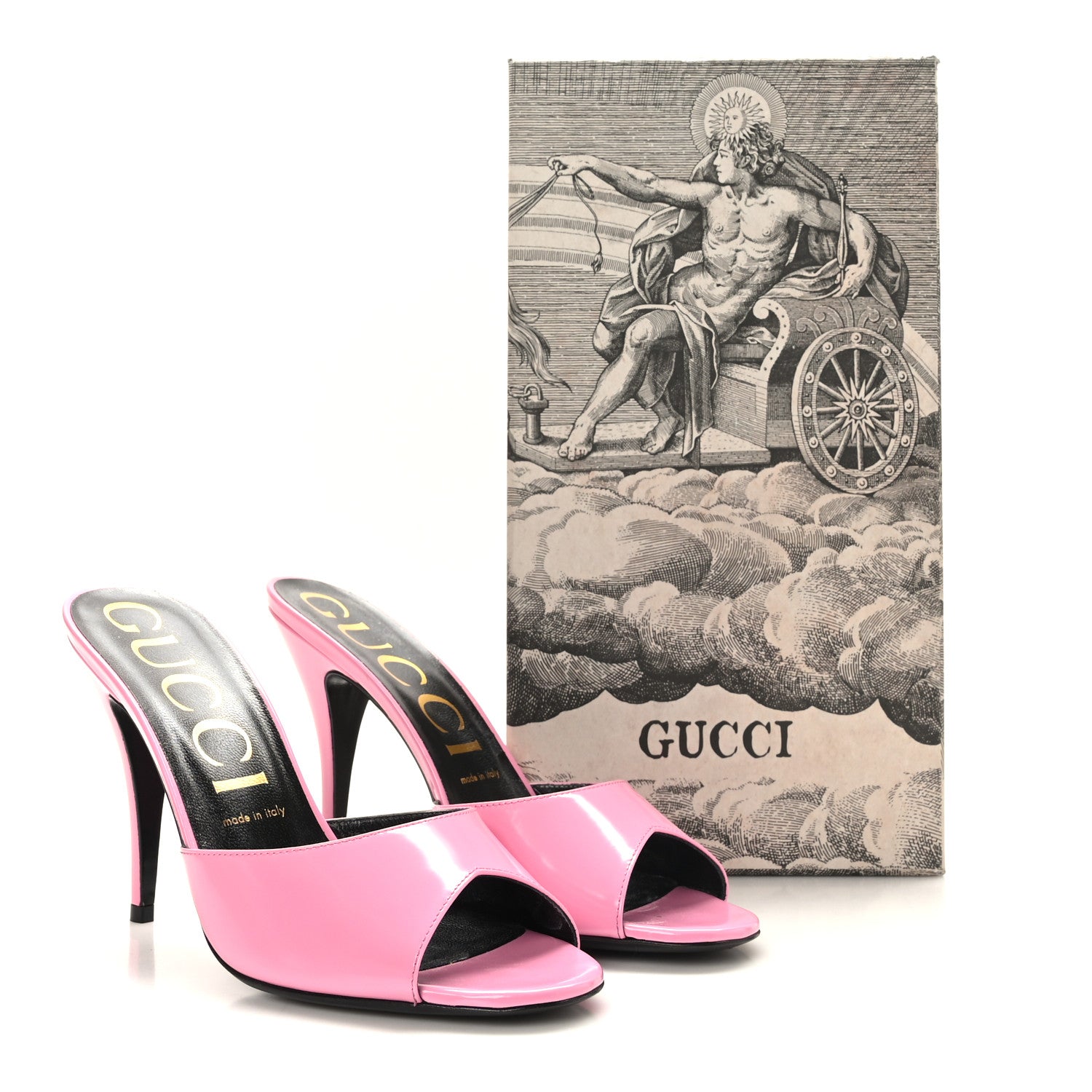 Gucci Patent Calfskin High Heel Slides Pink Plexi 40 8 of 8