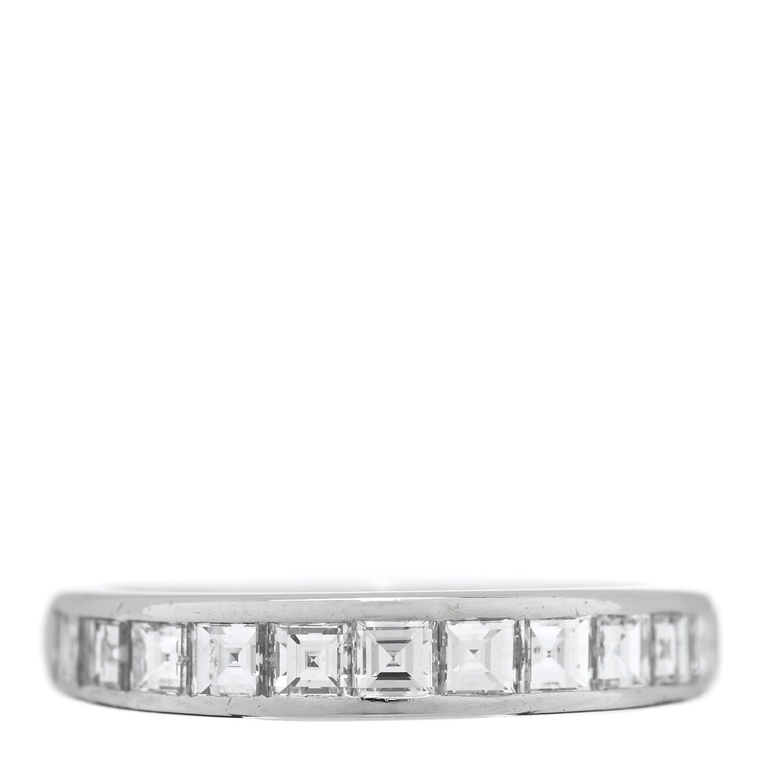 Tiffany Platinum Diamond Square Cut Half Circle Wedding Band Ring 46 3.75 1 of 5