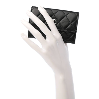 Chanel Lambskin Quilted Flap Card Holder Black 2 of 8