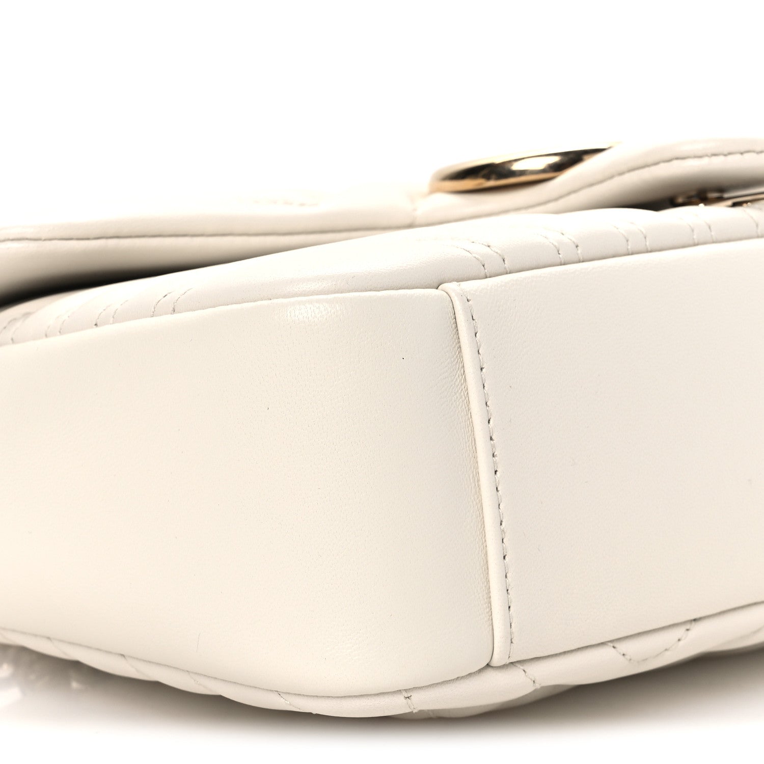 Gucci Lambskin Matelasse Medium GG Marmont Shoulder Bag White 9 of 10