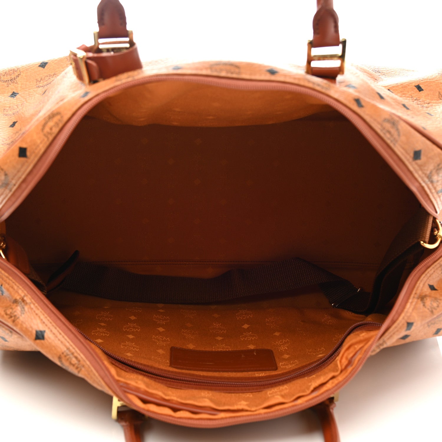 MCM Visetos Traveler Bag Cognac 5 of 9