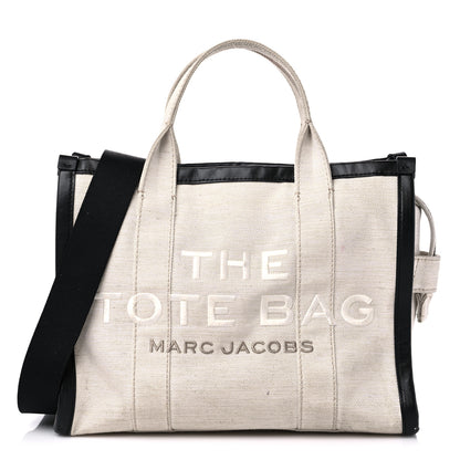 Marc Jacobs Cotton Canvas Medium The Traveler Tote Bag Beige 1 of 17