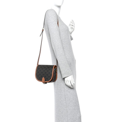 Celine Triomphe Canvas Medium Folco Bag Tan 2 of 9