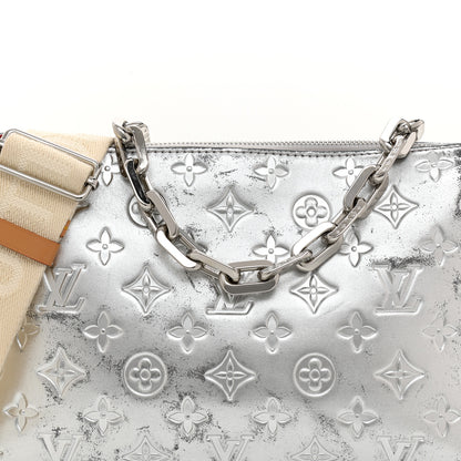 Louis Vuitton Metallic Lambskin Embossed Monogram Coussin PM Silver 10 of 17