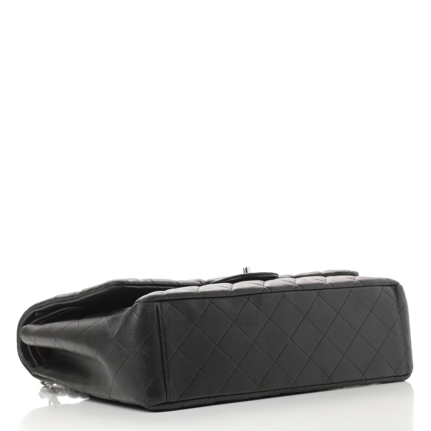Lambskin Quilted Maxi Double Flap Black