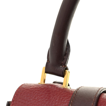 Celine Calfskin Suede Tri-Color Medium Trapeze Burgundy 27 of 32