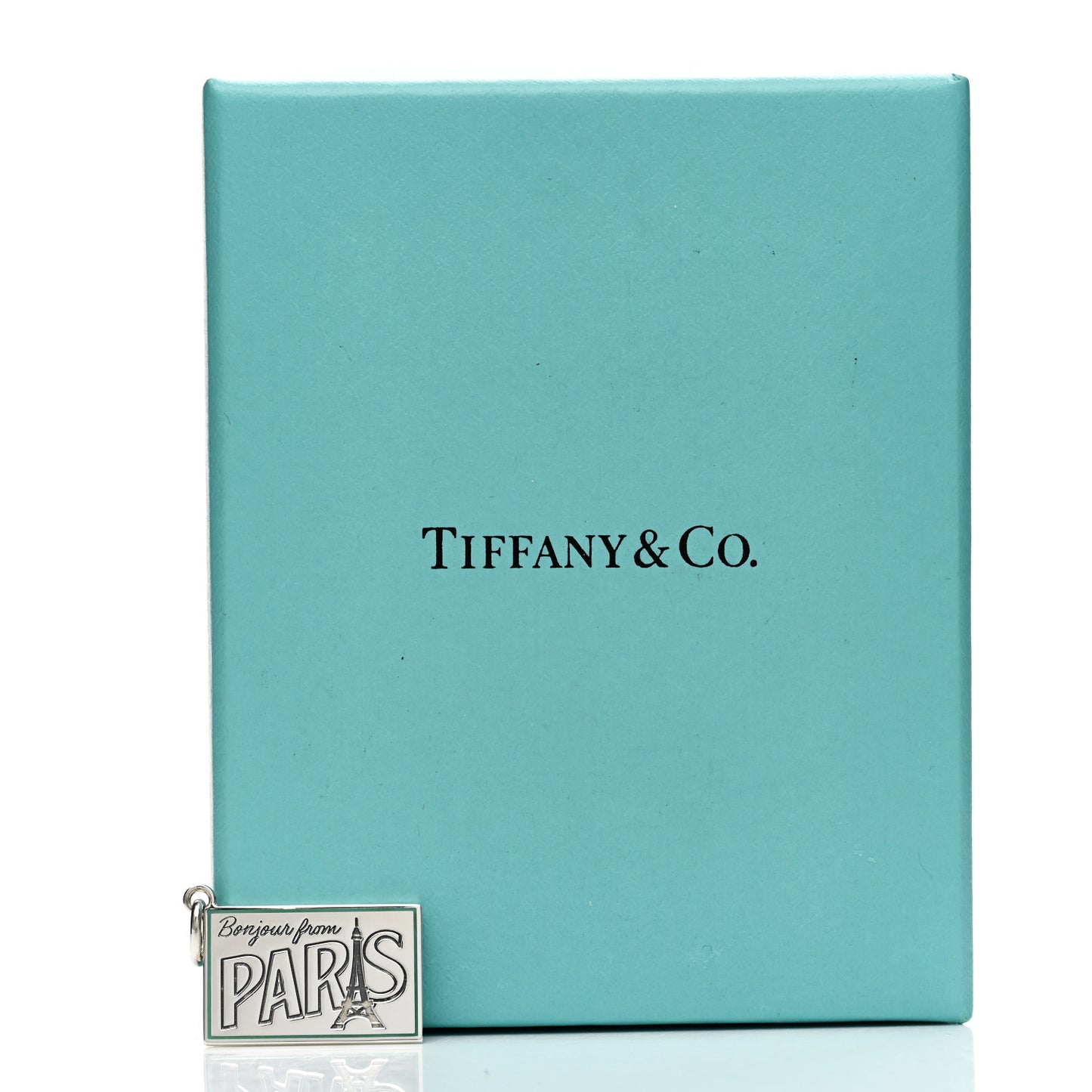 Sterling Silver Enamel Paris Postcard Charm Blue