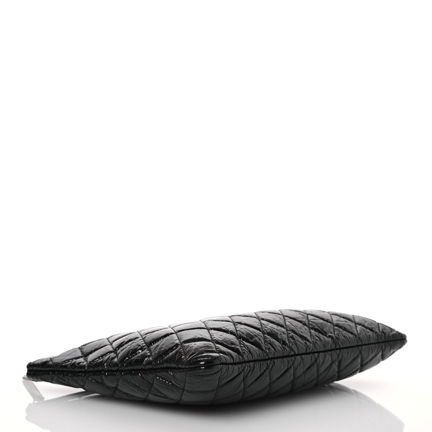 Patent Calfskin Quilted Medium Boy Cosmetic Case Black