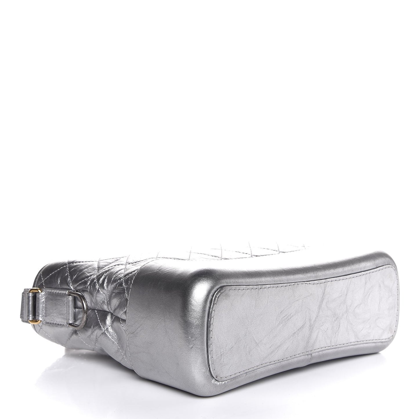Metallic Lambskin Calfskin Quilted Medium Gabrielle Hobo Silver