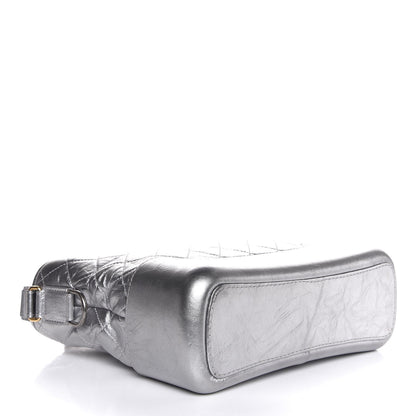 Chanel Metallic Lambskin Calfskin Quilted Medium Gabrielle Hobo Silver 5 of 8