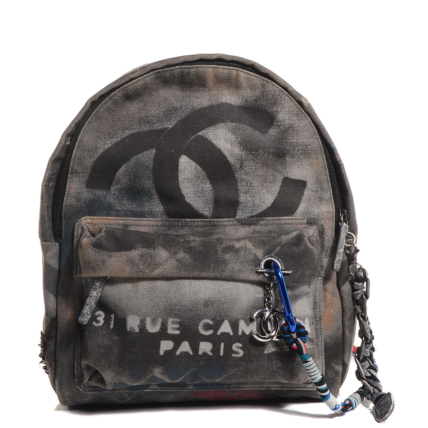 Chanel Graffiti Printed Canvas Medium Backpack Grey 1 of 7