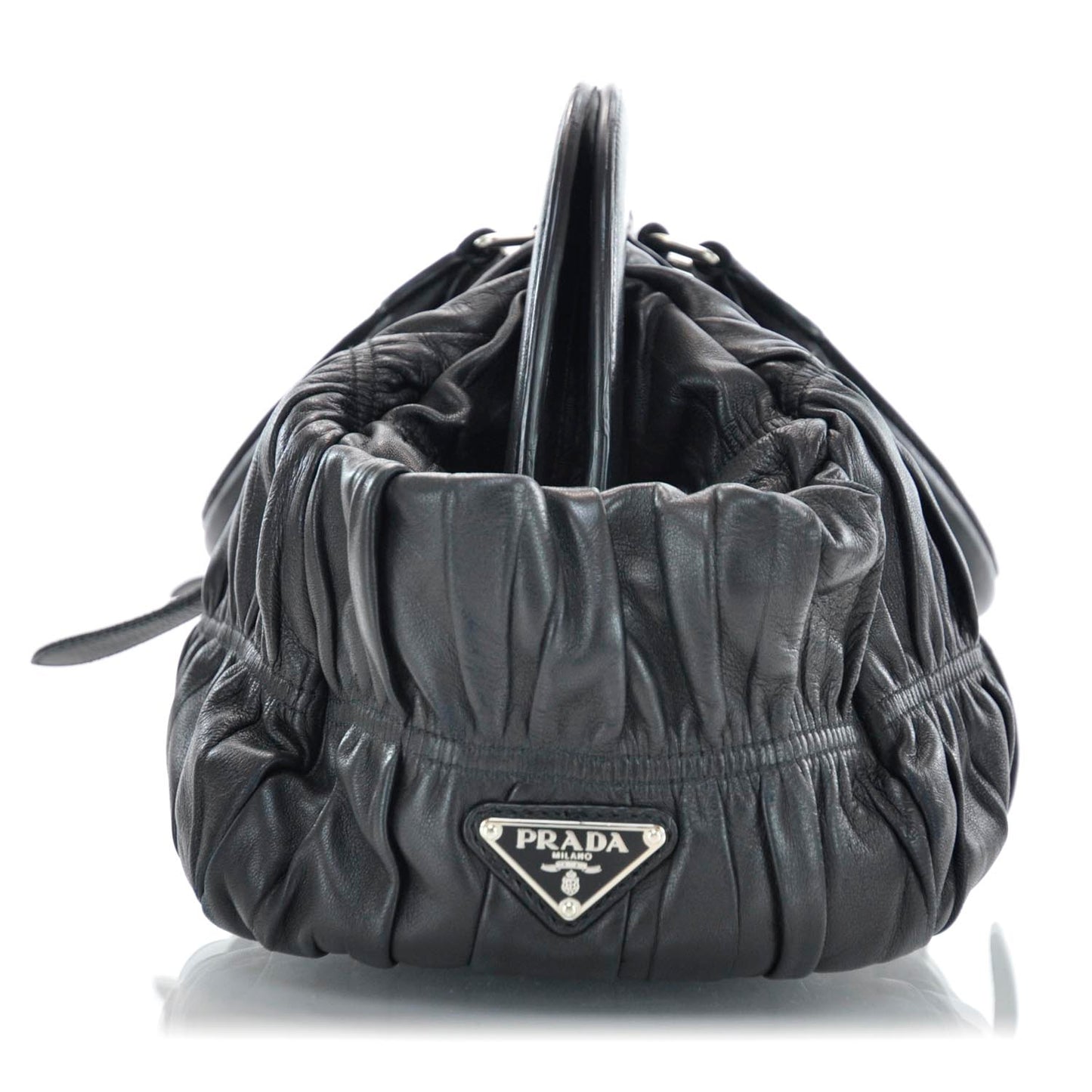 Nappa Leather Gaufre Framed Bag Nero Black