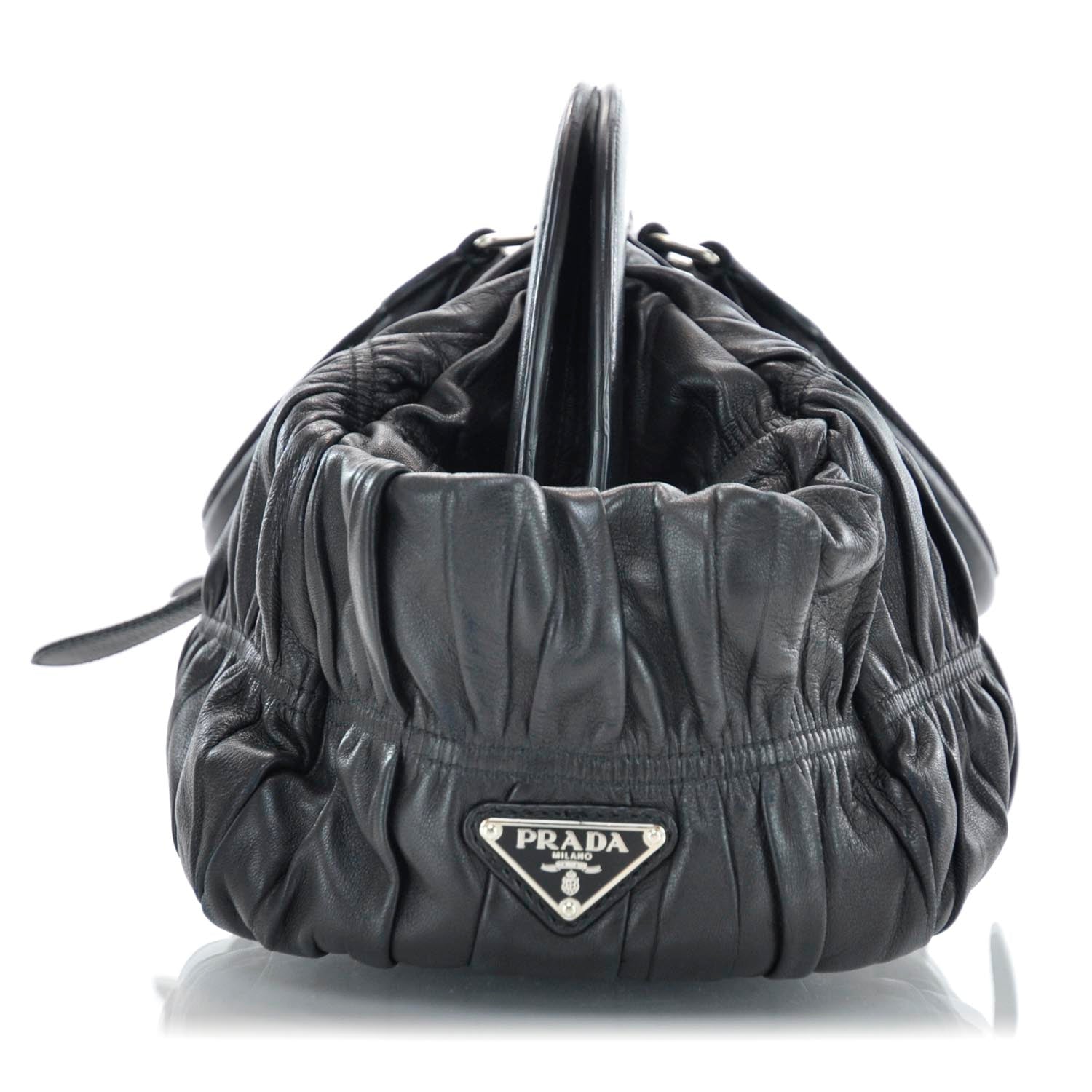 Prada Nappa Leather Gaufre Framed Bag Nero Black 4 of 9