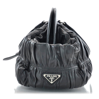 Prada Nappa Leather Gaufre Framed Bag Nero Black 4 of 9
