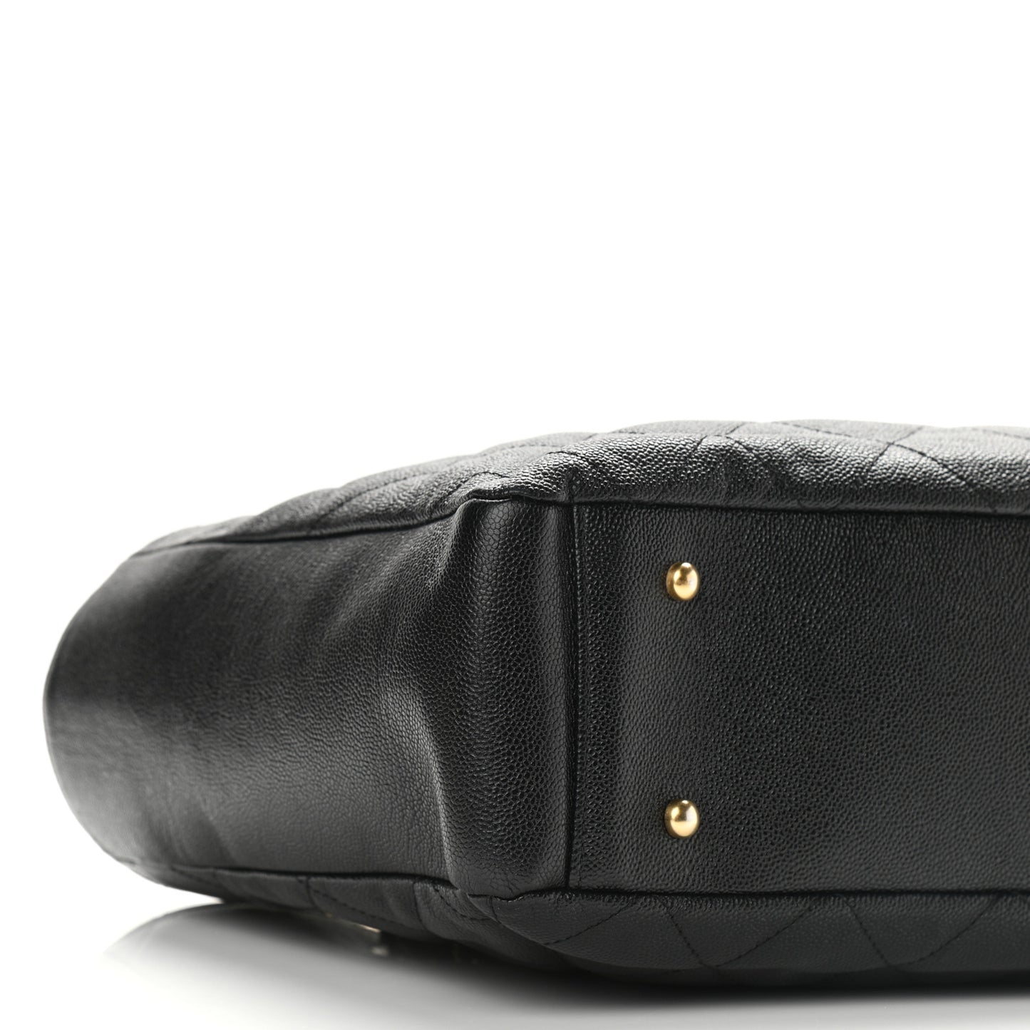 Caviar Quilted Small Shopping Tote Black