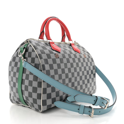 Louis Vuitton Damier Speedy Bandouliere 30 Black White 3 of 10