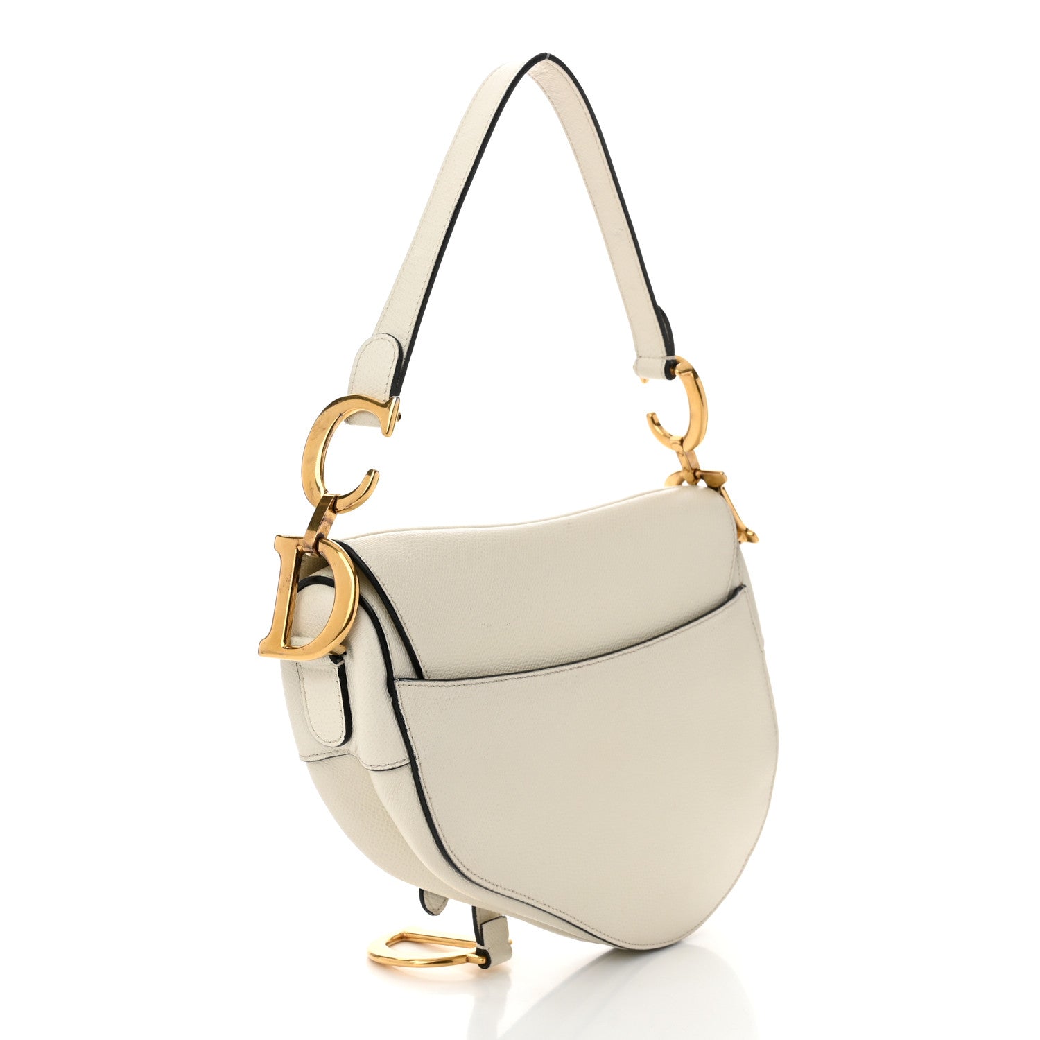 Christian Dior Grained Calfskin Saddle Bag White 3 of 11