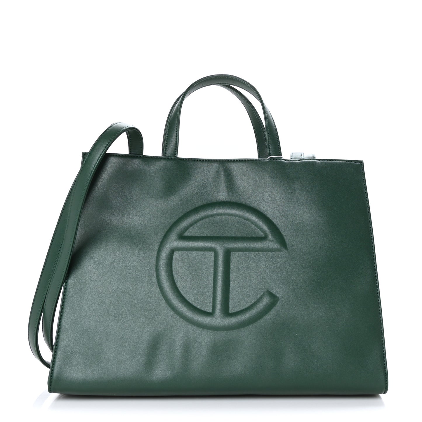 Vegan Leather Medium Shopping Bag Dark Olive