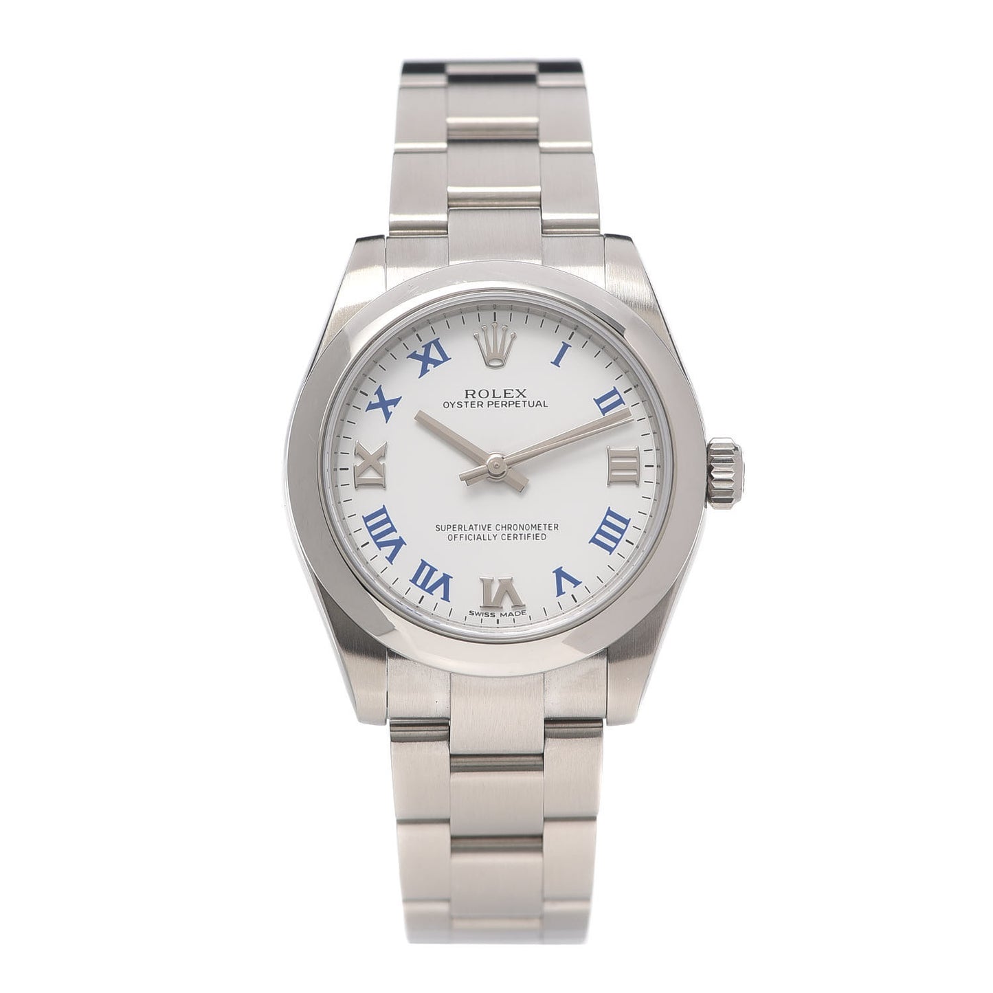 Stainless Steel 31mm Oyster Perpetual Watch White Roman 177200
