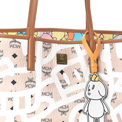MCM X Eddie Kang Visetos Medium Reversible Shopper Tote Natural 6 of 17