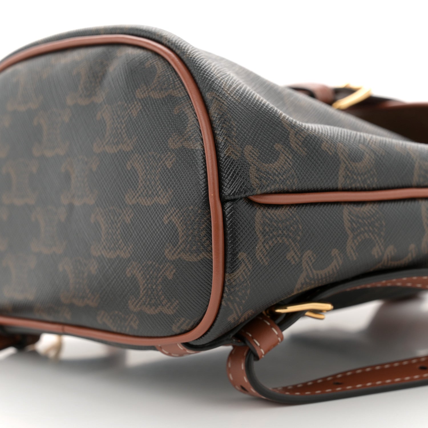 Celine Triomphe Canvas Calfskin Mini Folco Backpack Tan 1714556