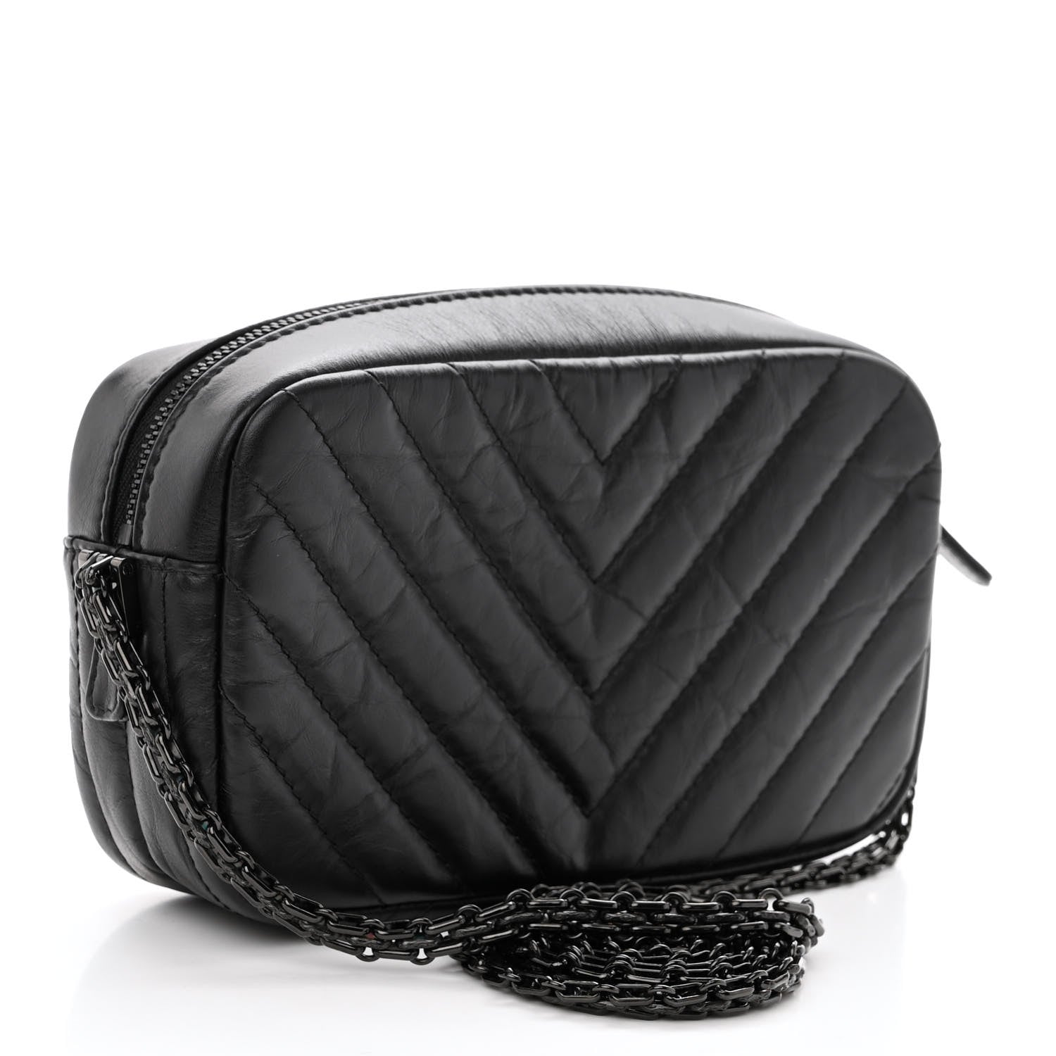 Chanel Aged Calfskin Chevron Mini Reissue Camera Case So Black 3 of 10