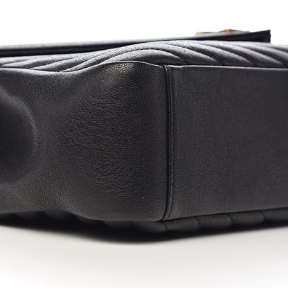 Saint Laurent Sheepskin Matelasse Chevron Monogram Large College Satchel Black 10 of 12