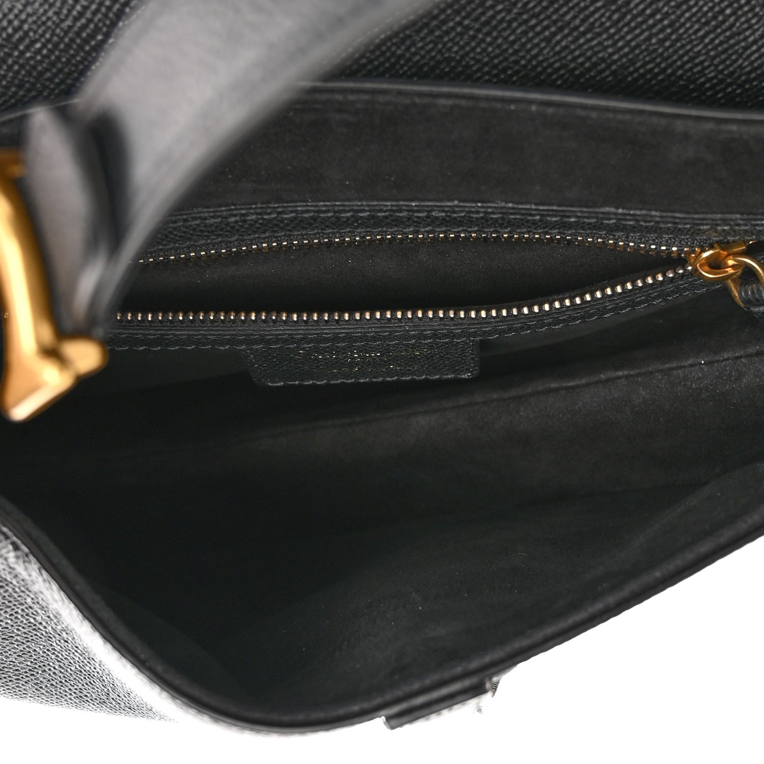 Christian Dior Grained Calfskin Saddle Bag Black 5 of 9
