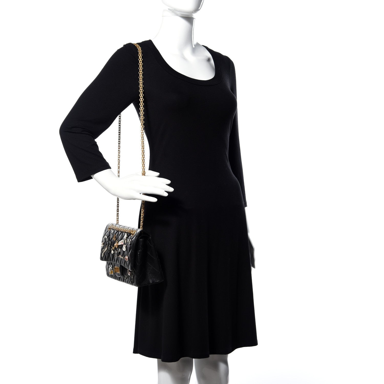 Chanel Aged Calfskin Lucky Charms 2.55 Reissue 225 Flap Black 2 of 17