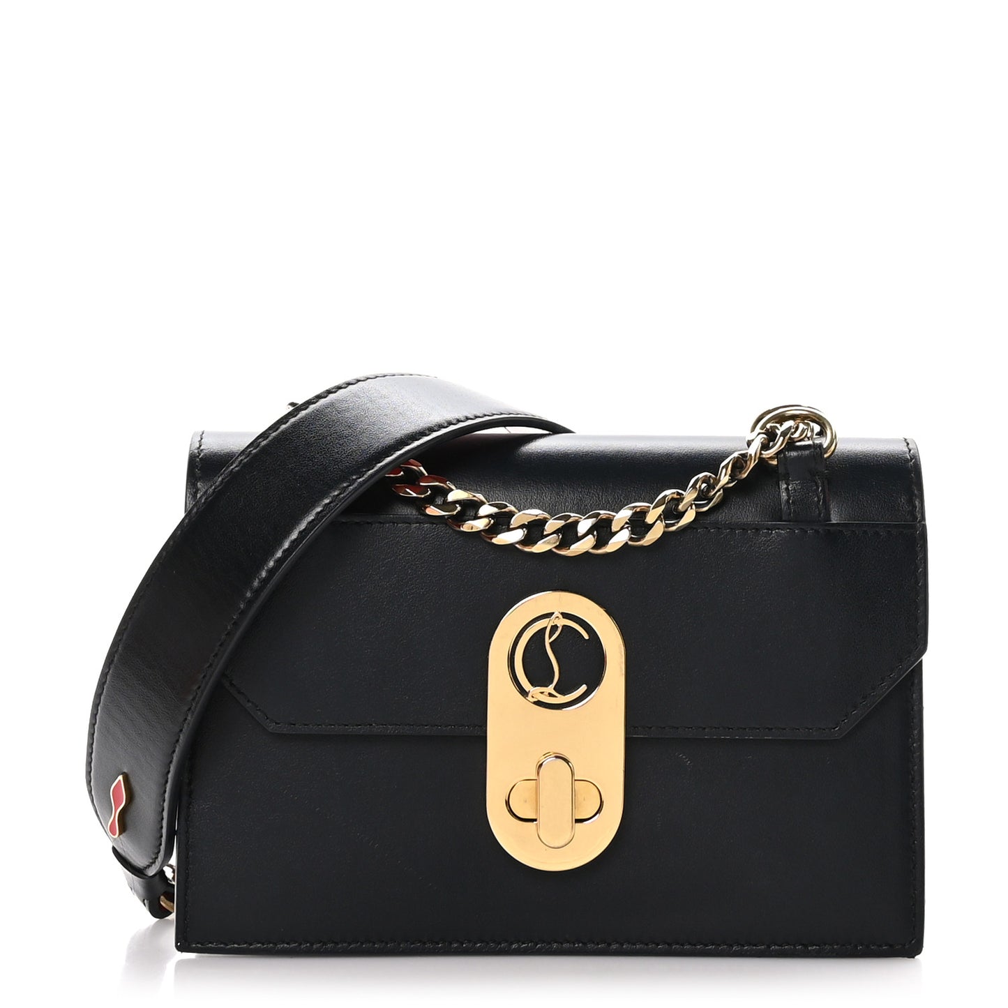 Calfskin Large Elisa Shoulder Bag Black