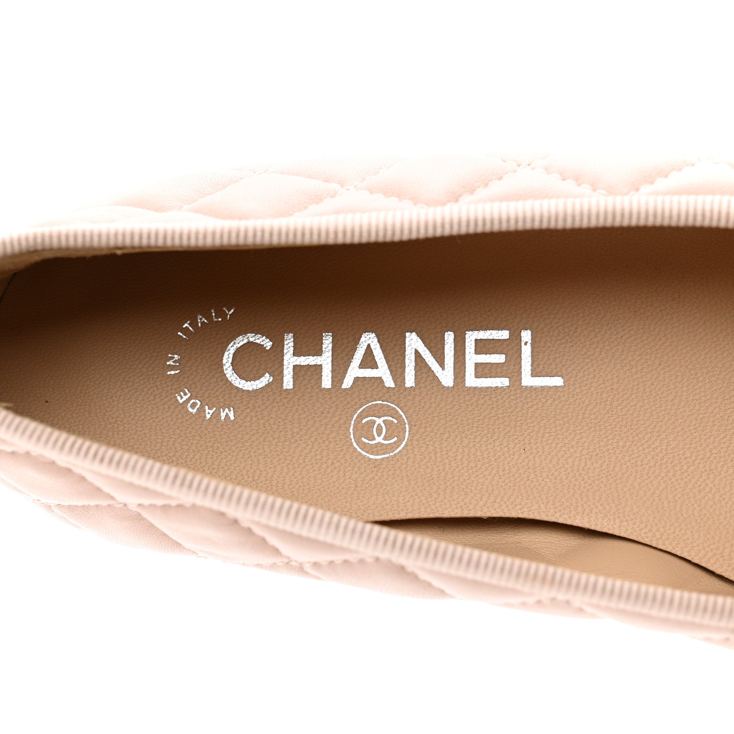 Chanel Lambskin Quilted CC Cap Toe Ballerina Flats 37 Light Pink 7 of 9