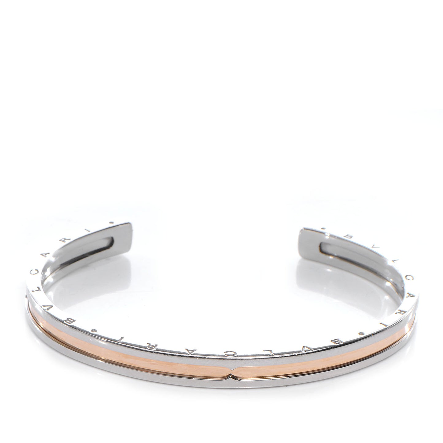 BVLGARI 18k Yellow Gold and Steel B.Zero1 Cuff Medium
