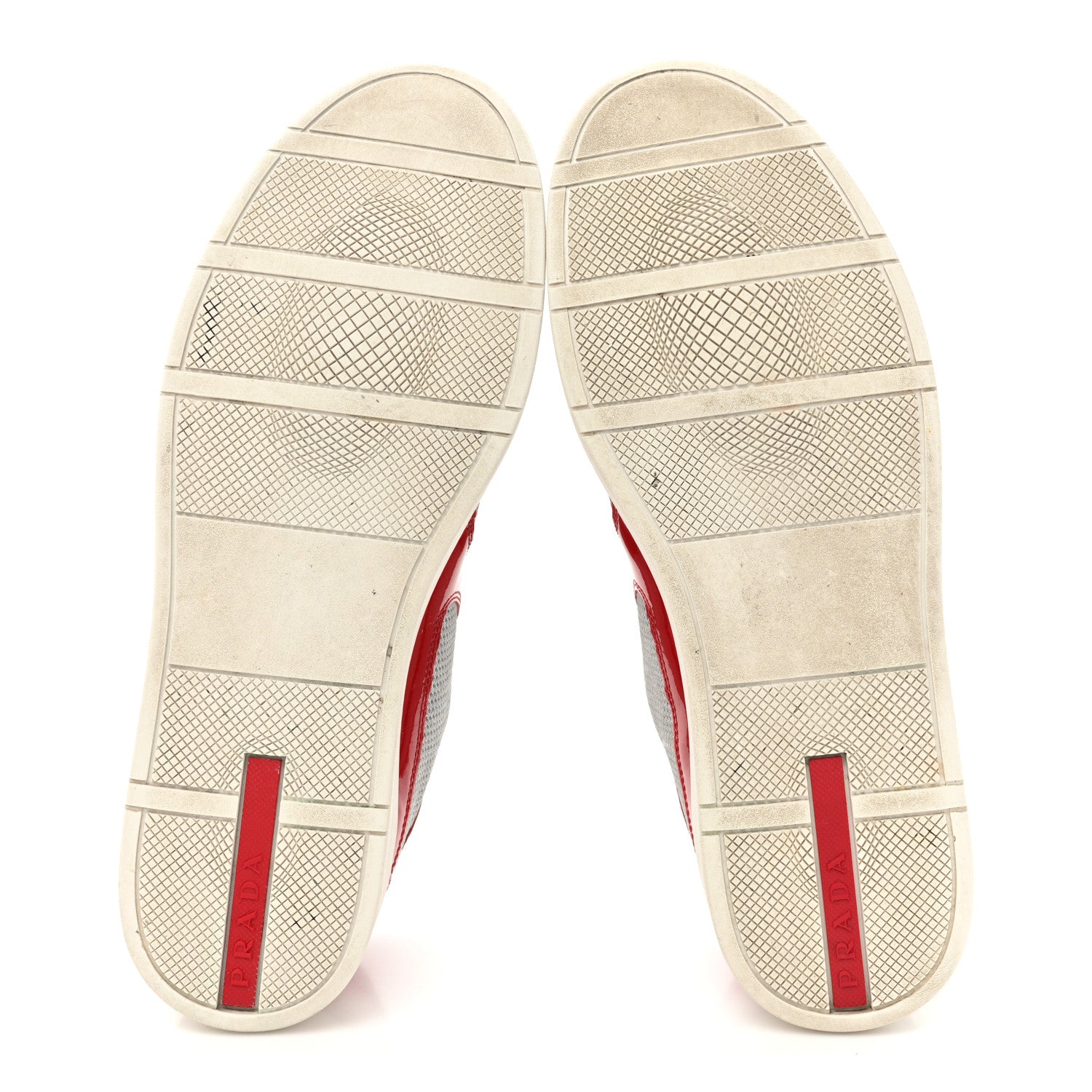 Prada Vitello Rubber Bike Mens America's Cup Sneakers 10.5 Rubino Argento 5 of 9