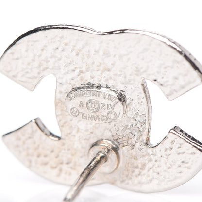 Chanel Crystal CC Earrings Silver 5 of 5