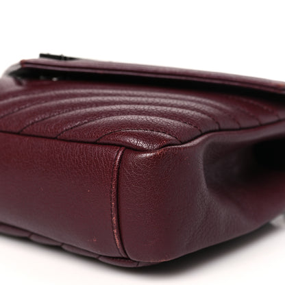 Saint Laurent Sheepskin Matelasse Chevron Monogram Medium College Bag Rouge Legion 10 of 13