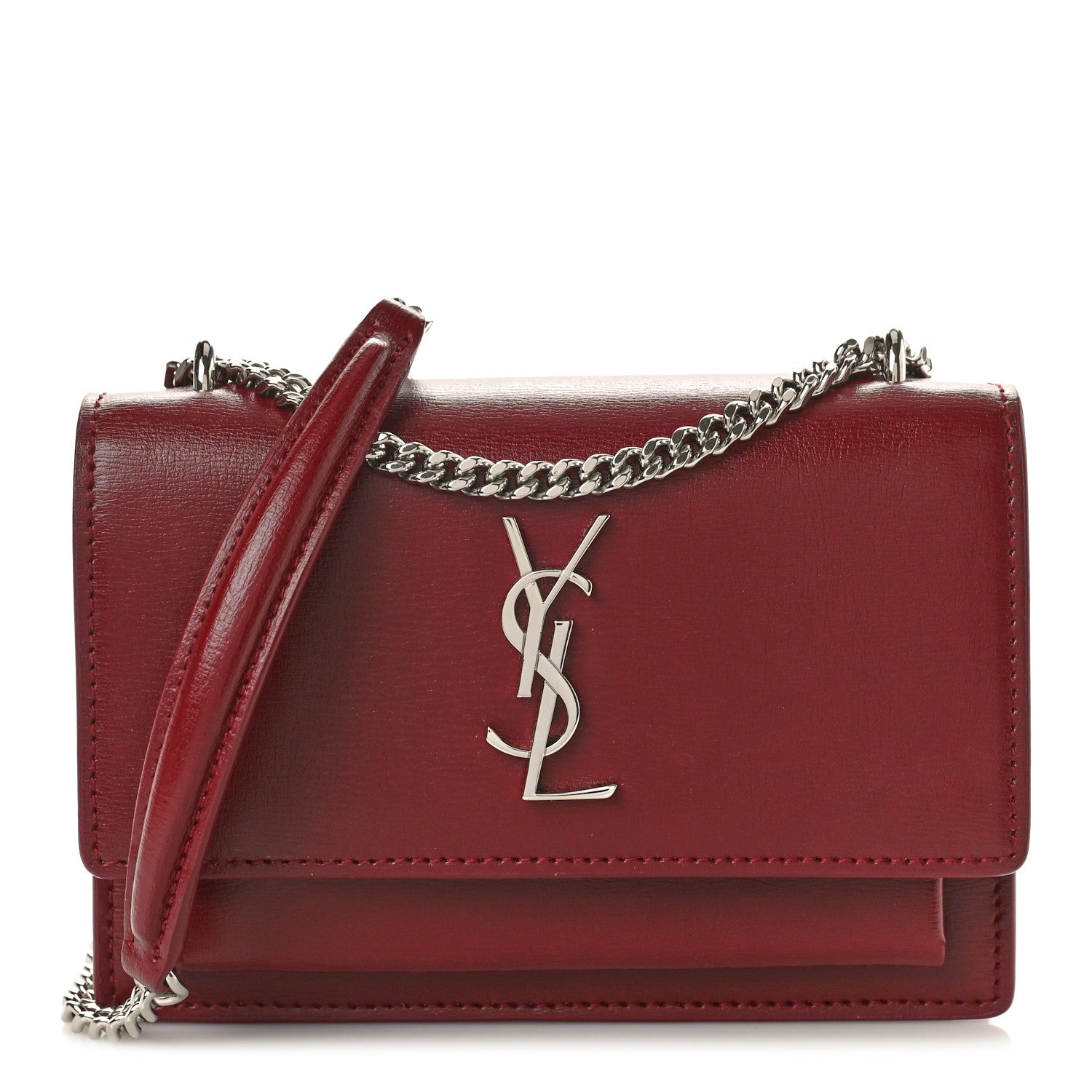 Saint Laurent Calfskin Monogram Sunset Chain Wallet Palissandre 1 of 10