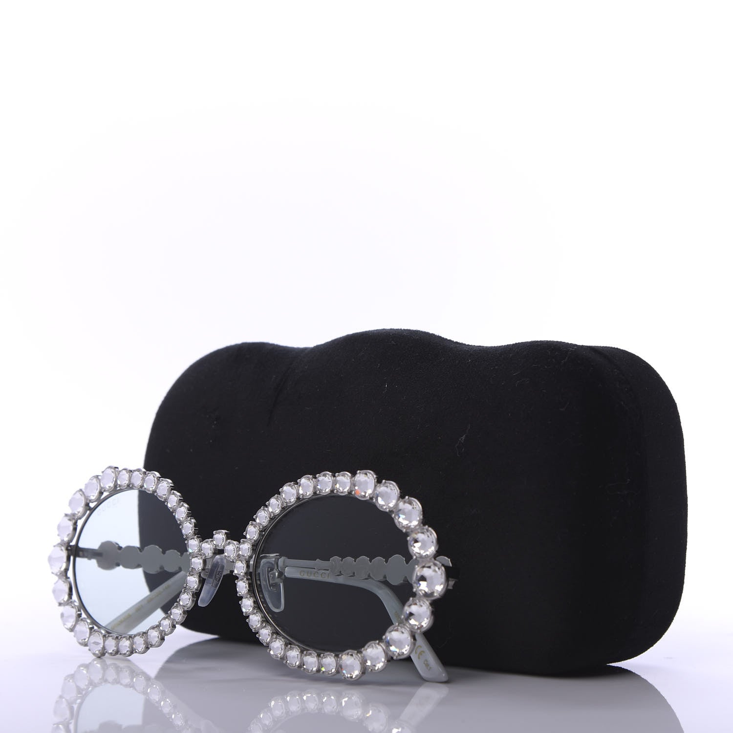 Gucci Crystal Oval Sunglasses GG0620S Silver 8 of 8