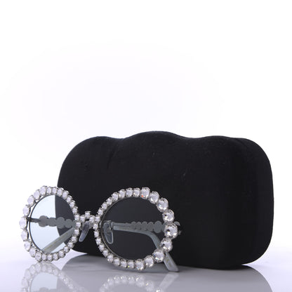 Gucci Crystal Oval Sunglasses GG0620S Silver 8 of 8