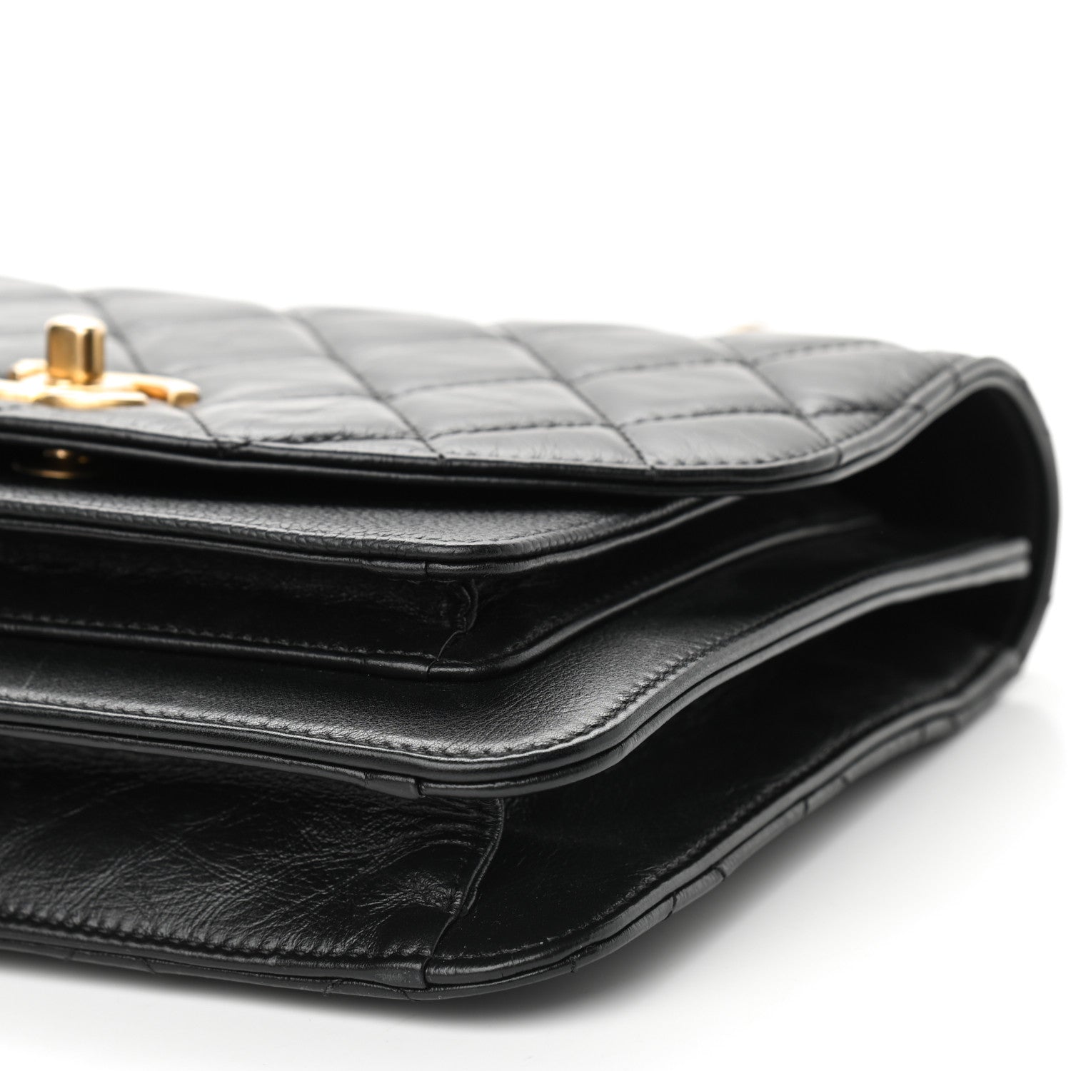 Chanel Calfskin Caviar Quilted Chain Handle Flap Black 11 of 12
