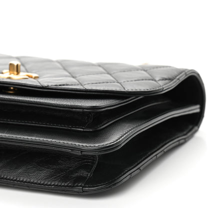 Chanel Calfskin Caviar Quilted Chain Handle Flap Black 11 of 12