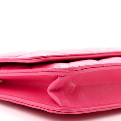 Chanel Lambskin Quilted Wallet On Chain WOC Dark Pink 6 of 13