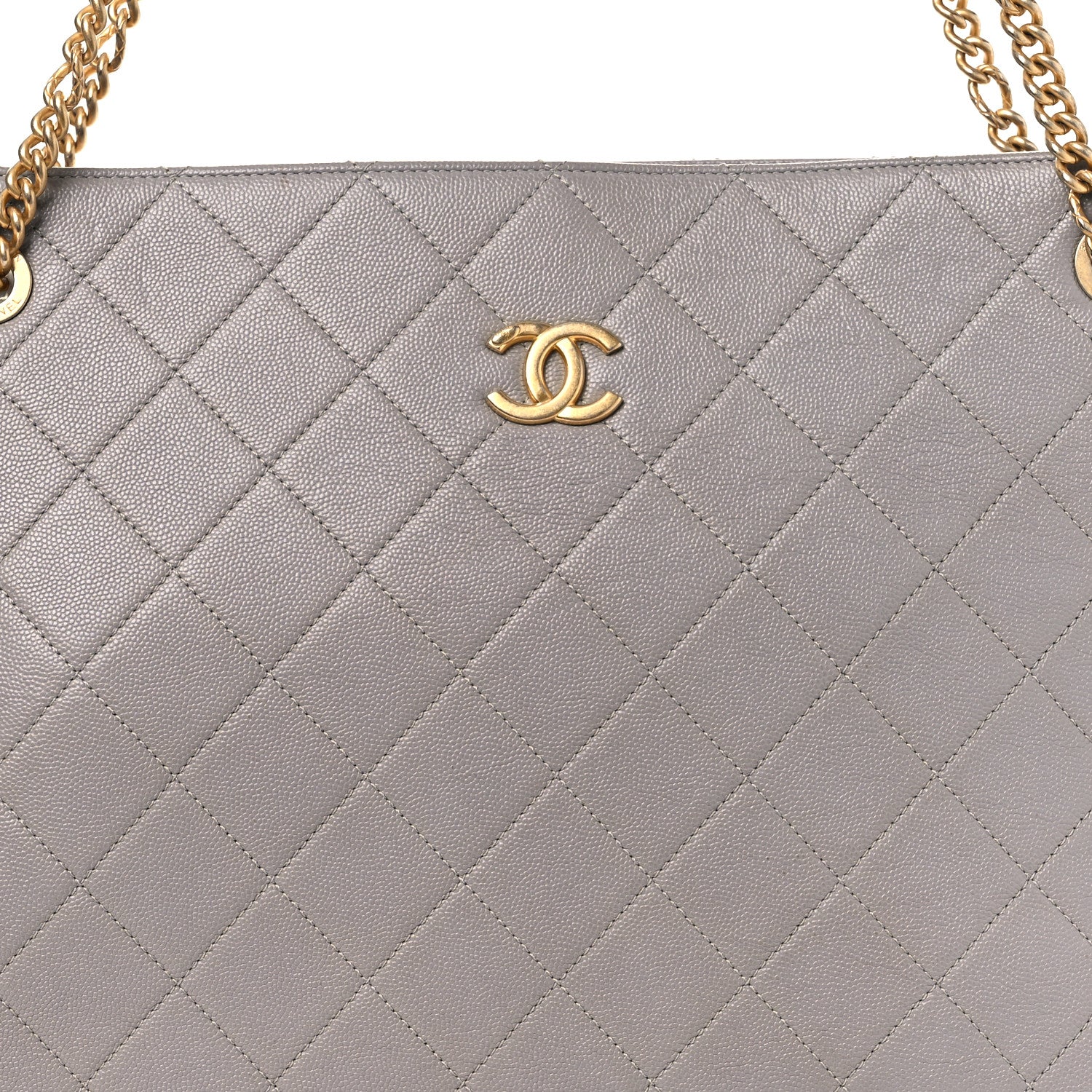 Chanel Caviar Quilted Large Classic Shopping Tote Grey 9 of 14