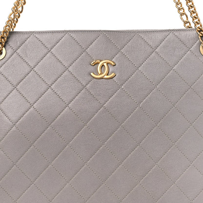 Chanel Caviar Quilted Large Classic Shopping Tote Grey 9 of 14