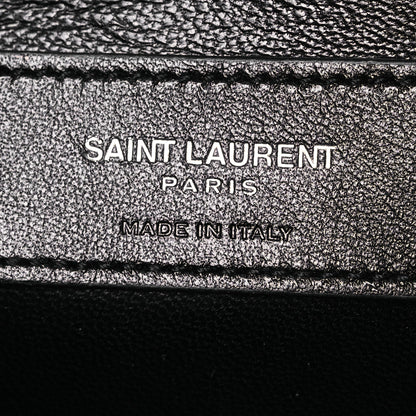 Saint Laurent Calfskin Crocodile Embossed Medium Classic Monogram Kate Tassel Satchel Black 7 of 13