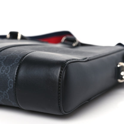Gucci GG Supreme Monogram Appia Calfskin Web Briefcase Black 9 of 9