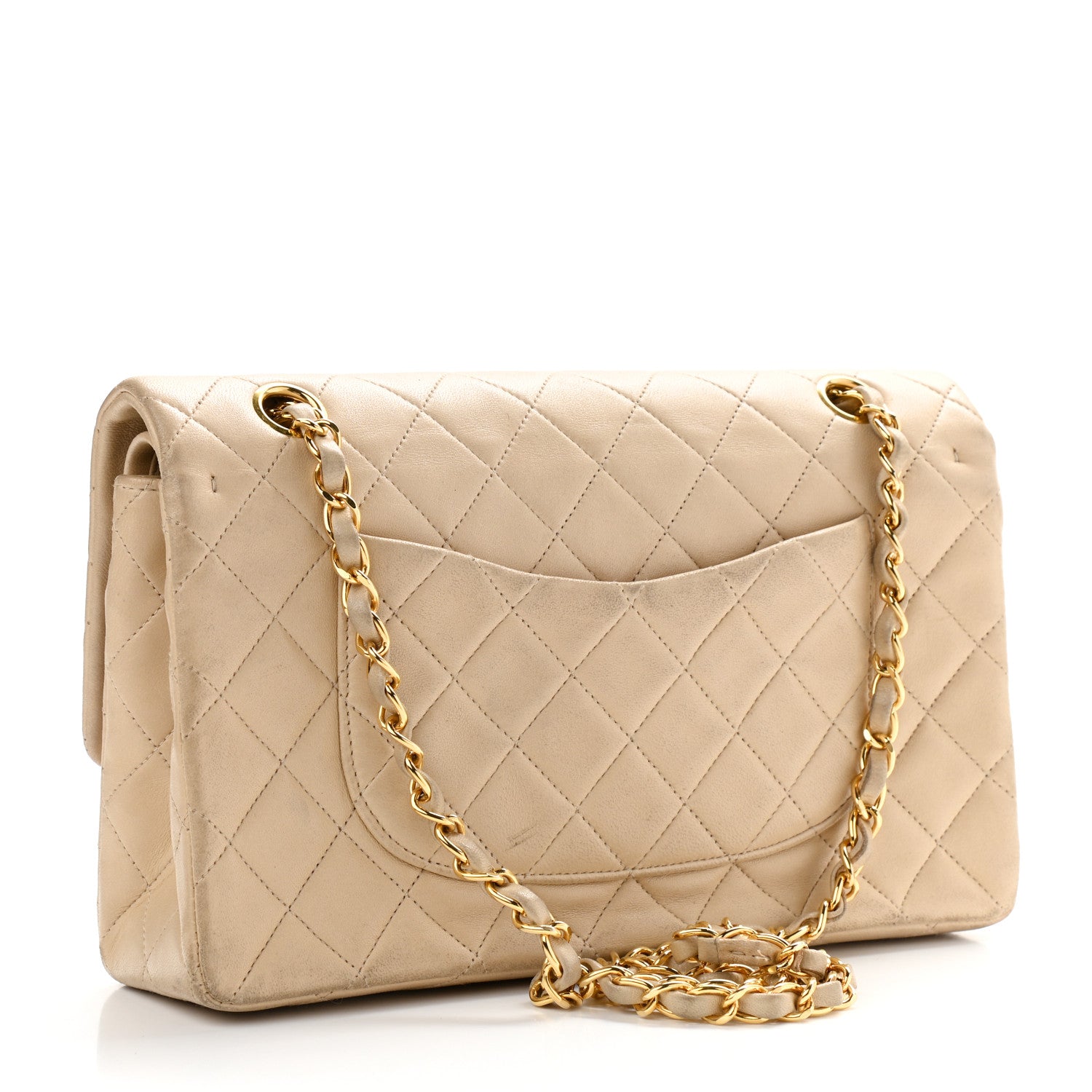 Chanel Lambskin Quilted Medium Double Flap Beige 3 of 20
