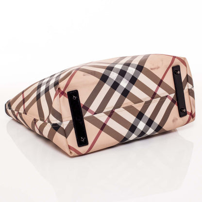 Burberry Patent Trim Nova Check Nickie Tote 6 of 10