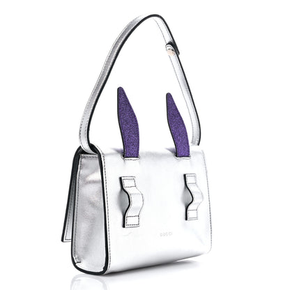 Gucci Metallic Calfskin Childrens Rabbit Bag Silver 2 of 14