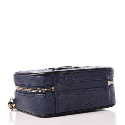 Chanel Caviar Quilted Small CC Filigree Vanity Case Navy Black 4 of 10