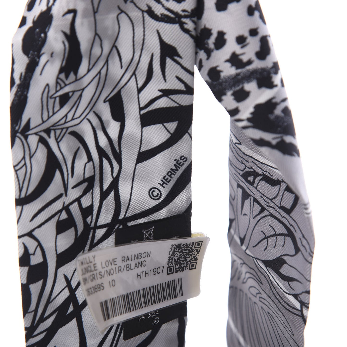 Silk Jungle Love Rainbow Twilly Gris Black White